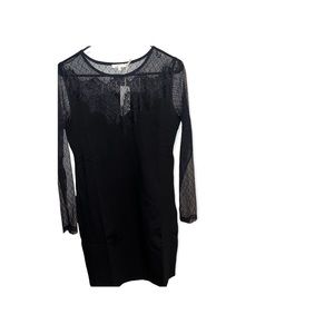 Mystree Black Sheer Lace Dress Women’s Medium Floral . NWT Spring & Summer Dress